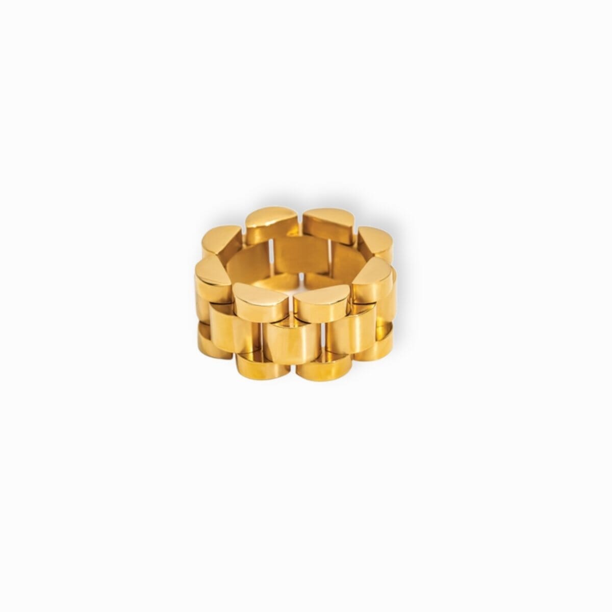 Anel Beauty Largo Elos Minimalista Banhado em Ouro 18k Anel Beauty Largo Elos Minimalista Ouro 18k Minha loja Ouro 14