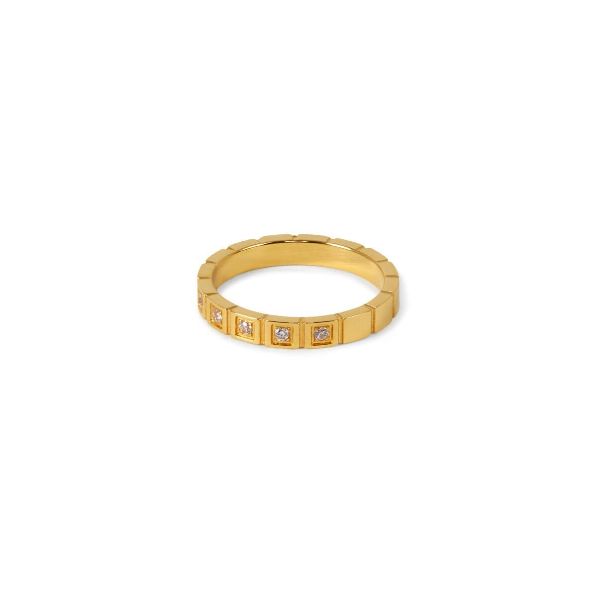 Anel Blocos de Pedra Banhado em Ouro 18K Anel Blocos de Pedra Banhado em Ouro 18K Minha loja Ouro 14
