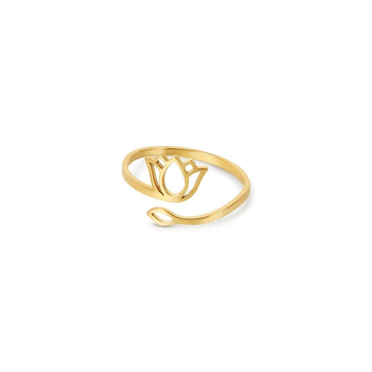 Anel Flor de Lótus Banhado em Ouro 18K Anel Flor de Lótus Banhado em Ouro 18K Minha loja Ouro Ajustável