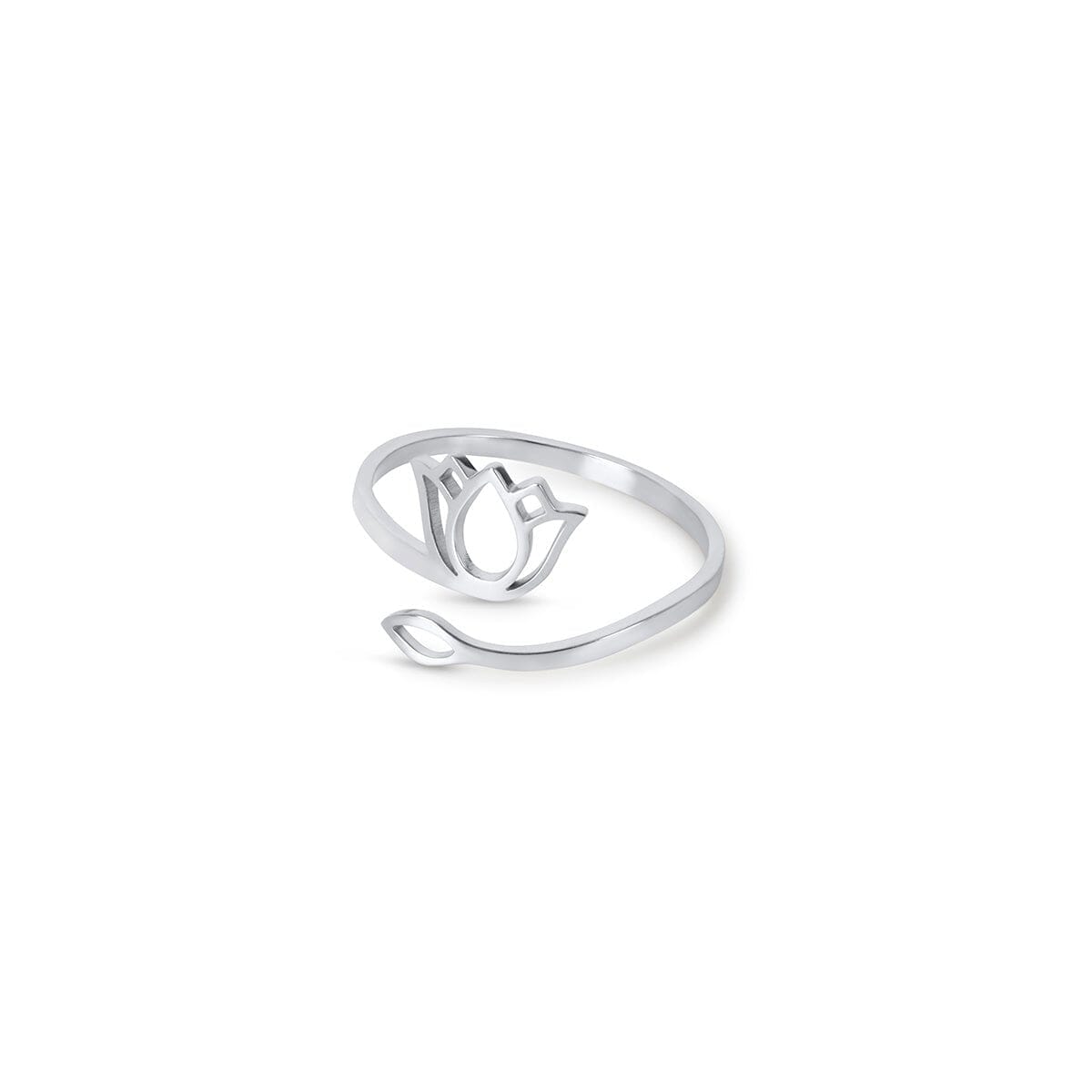 Anel Flor de Lótus - Prata Anel Flor de Lótus Banhado em Ouro 18K - Prata Minha loja Prata Ajustável