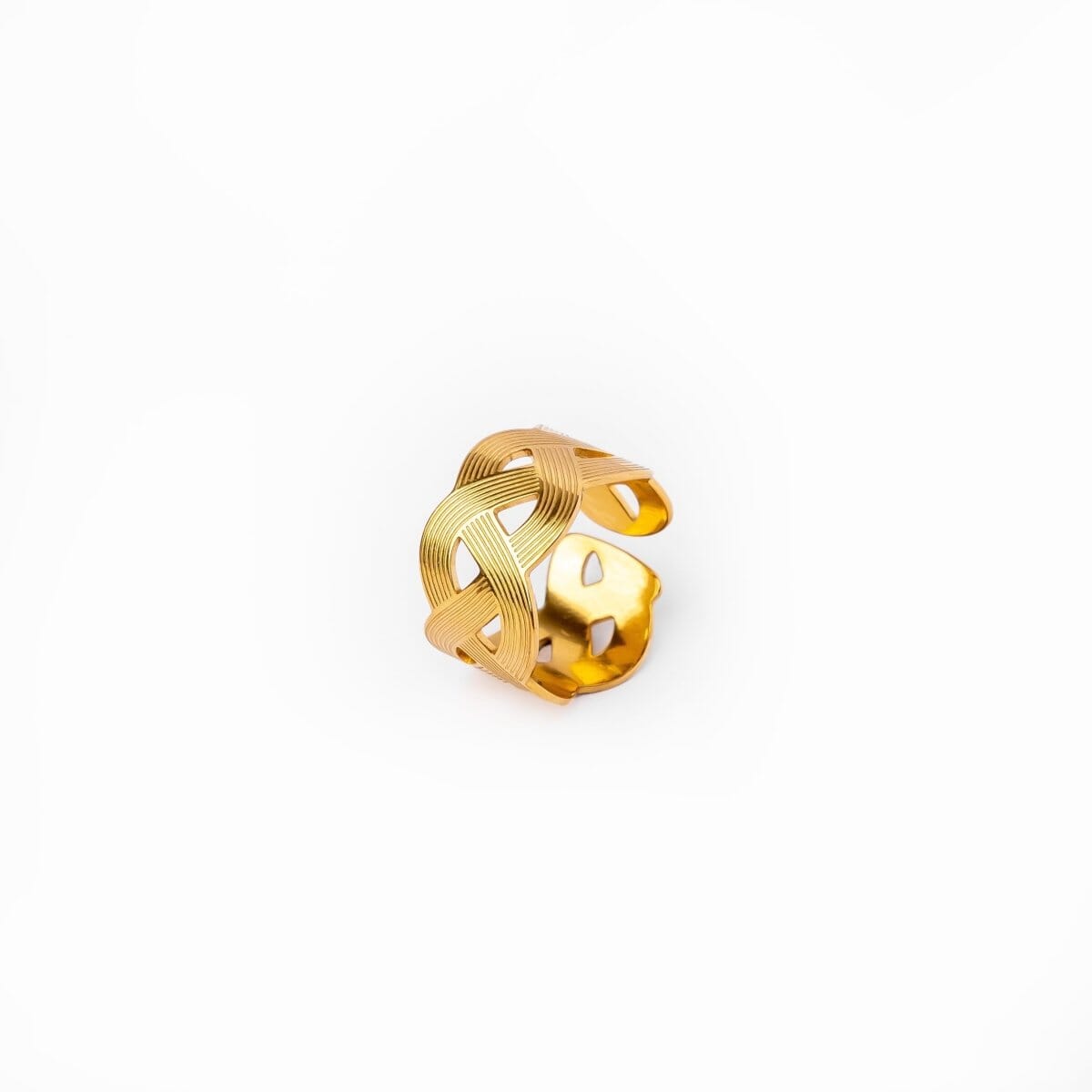 Anel Ondulado Ajustável Banhado em Ouro 18K Anel Ondulado Banhado em Ouro 18K Minha loja Ouro Ajustável