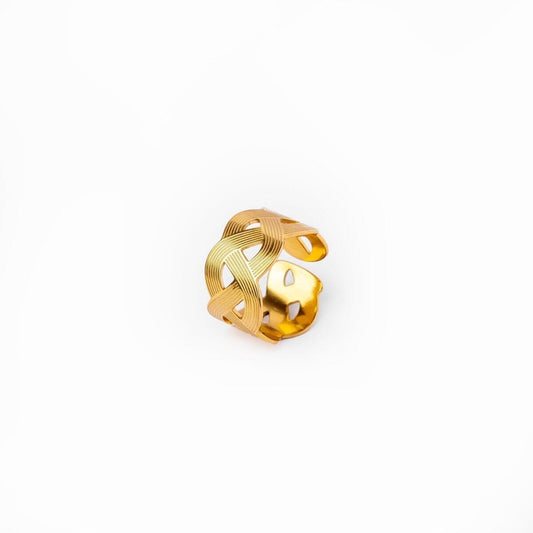 Anel Ondulado Ajustável Banhado em Ouro 18K Anel Ondulado Banhado em Ouro 18K Minha loja Ouro Ajustável