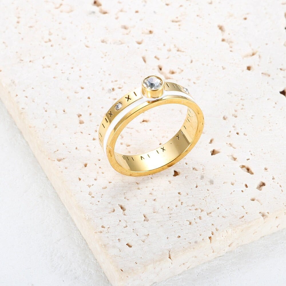 Anel Rainha Pedra Cristal Banhado em Ouro 18k Anel Rainha Pedra Cristal Banhado em Ouro 18k Minha loja