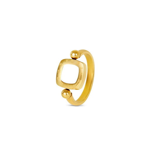 Anel Square Charm Giratório Banhado em Ouro 18k Anel Square Charm Giratório Banhado em Ouro 18k Minha loja Ouro 14