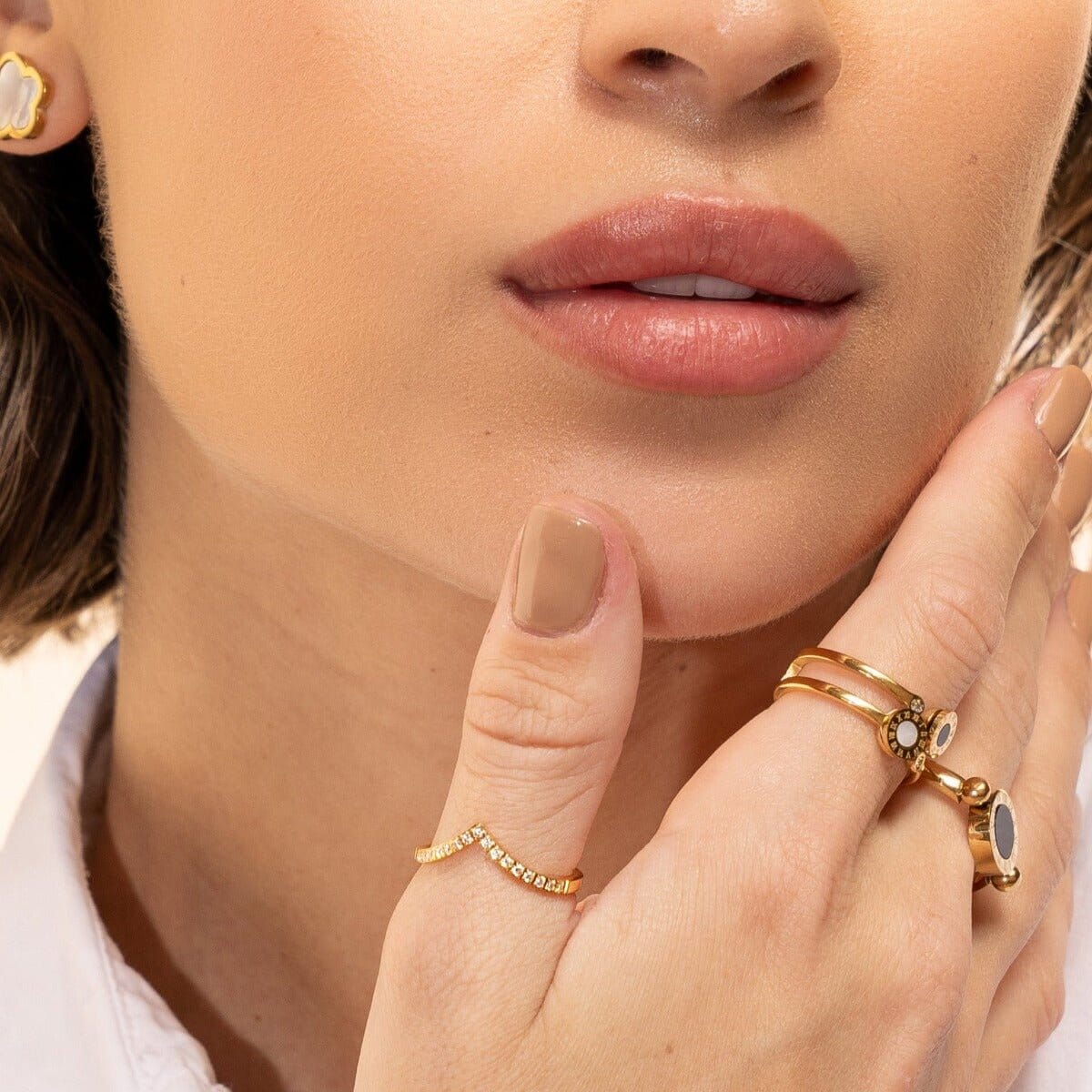 Anel Trinity Zircônia Banhado em Ouro 18K Anel Trindade Zircônia Banhado em Ouro 18K Minha loja