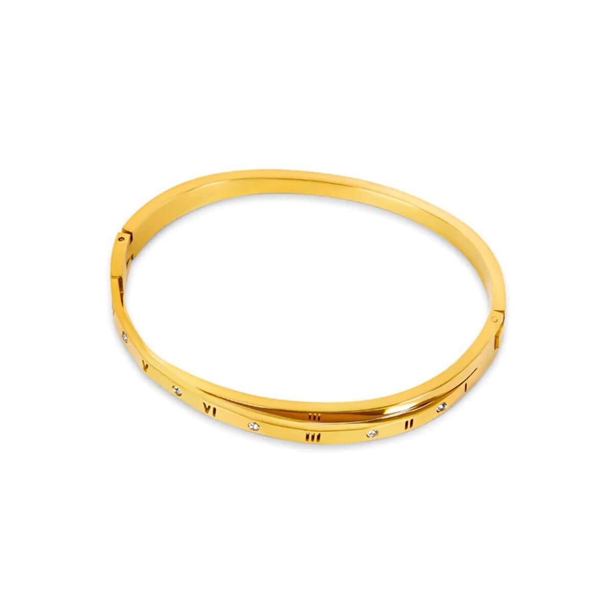 Bracelete Algarismo Romanos Entrelaçados Banho Ouro 18k Bracelete Algarismo Romanos Entrelaçados Banho Ouro 18k Minha loja Ouro