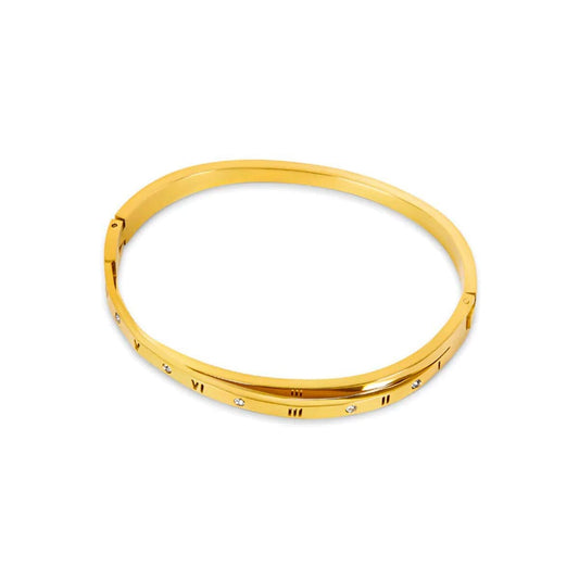 Bracelete Algarismo Romanos Entrelaçados Banho Ouro 18k Bracelete Algarismo Romanos Entrelaçados Banho Ouro 18k Minha loja Ouro