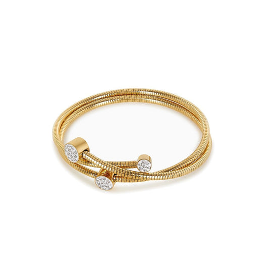 Bracelete Espiral Cristais Banhado em Ouro 18k Bracelete Espiral Cristais Banhado em Ouro 18k Minha loja Ouro