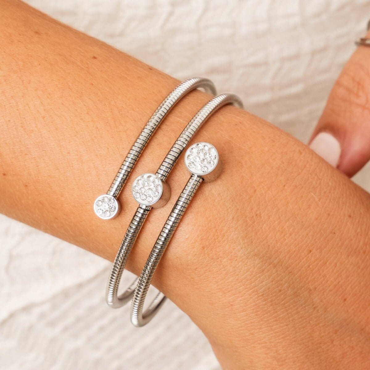 Bracelete Espiral Cristais - Prata Bracelete Espiral Cristais - Prata Minha loja