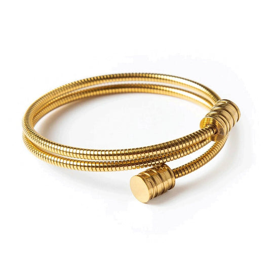 Bracelete Espiral Tríplice Banhada em Ouro 18K Pulseira Espiral Tríplice Banhada em Ouro 18K Minha loja 18cm