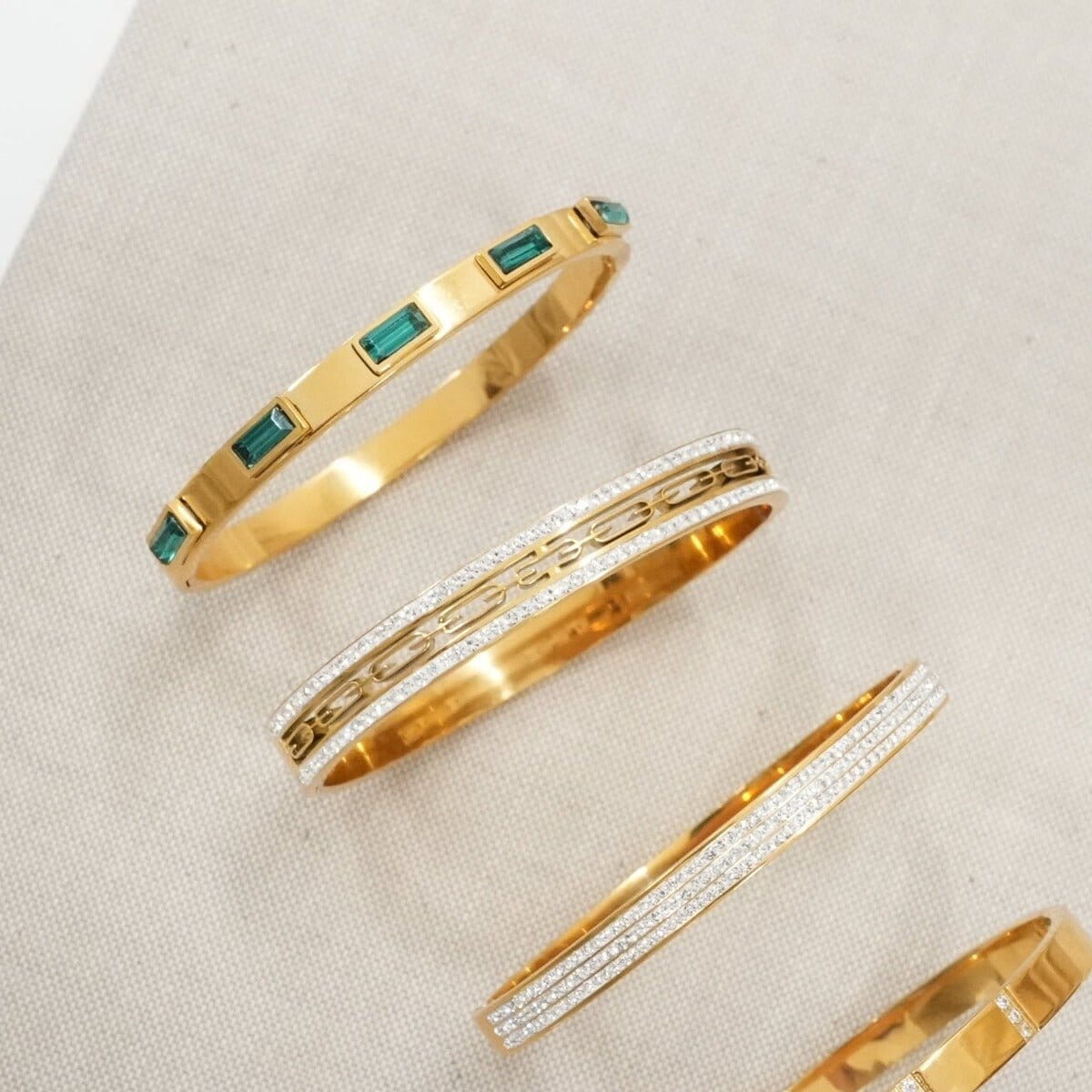 Bracelete Ivy Pedra Cristais Banhado em Ouro 18k Bracelete Ivy Pedra Cristais - Ouro Minha loja