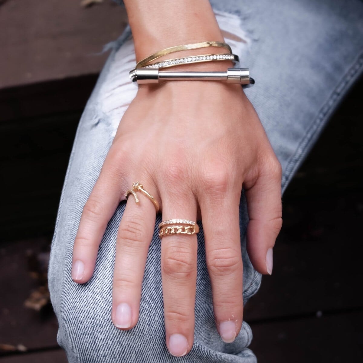 Bracelete Manguito Parafuso - Prata Bracelete Manguito Parafuso Banhado em Ouro 18K - Prata Minha loja