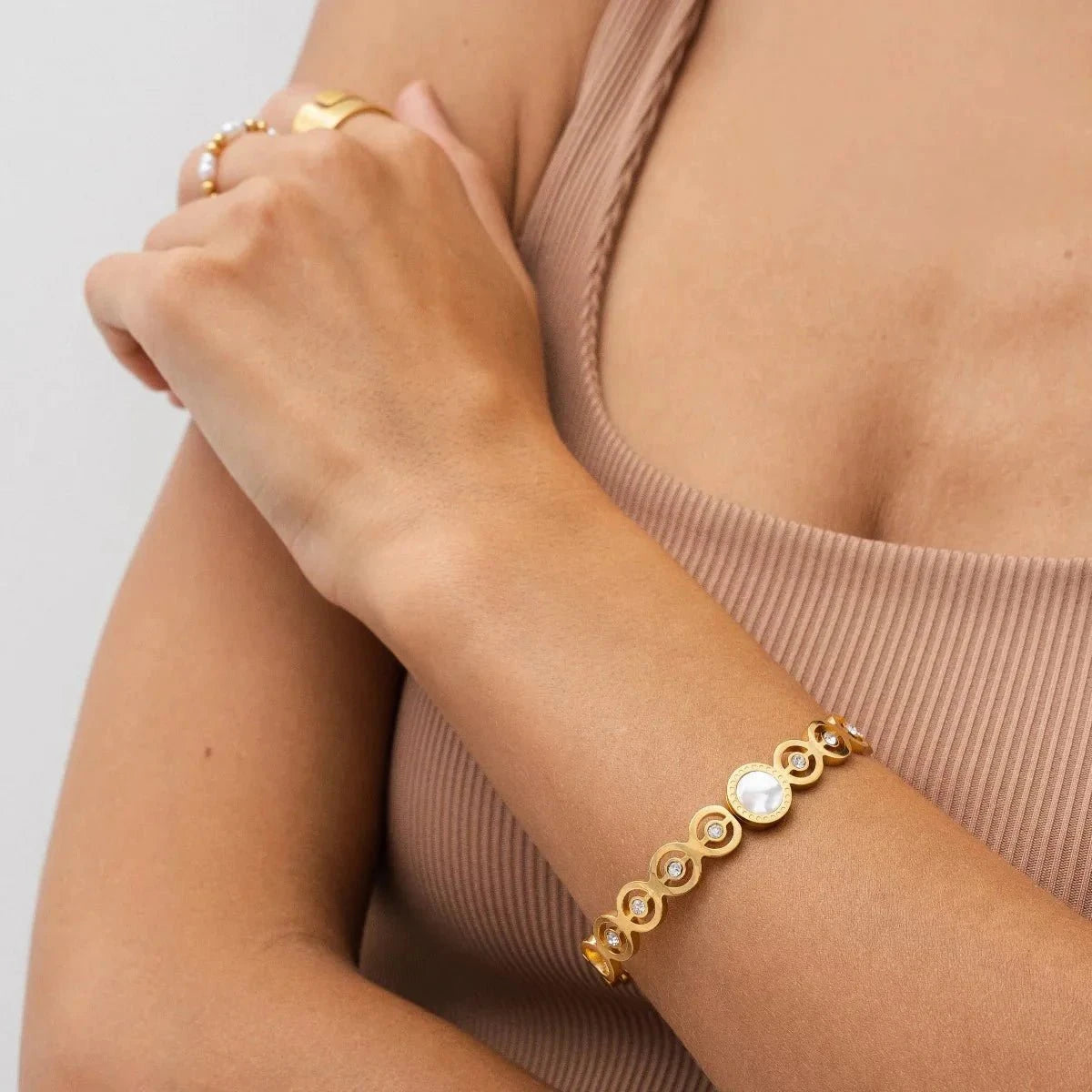 Bracelete Olivia Pedra Zircônia Banhado em Ouro 18k Bracelete Olivia Pedra Zircônia - Ouro Minha loja