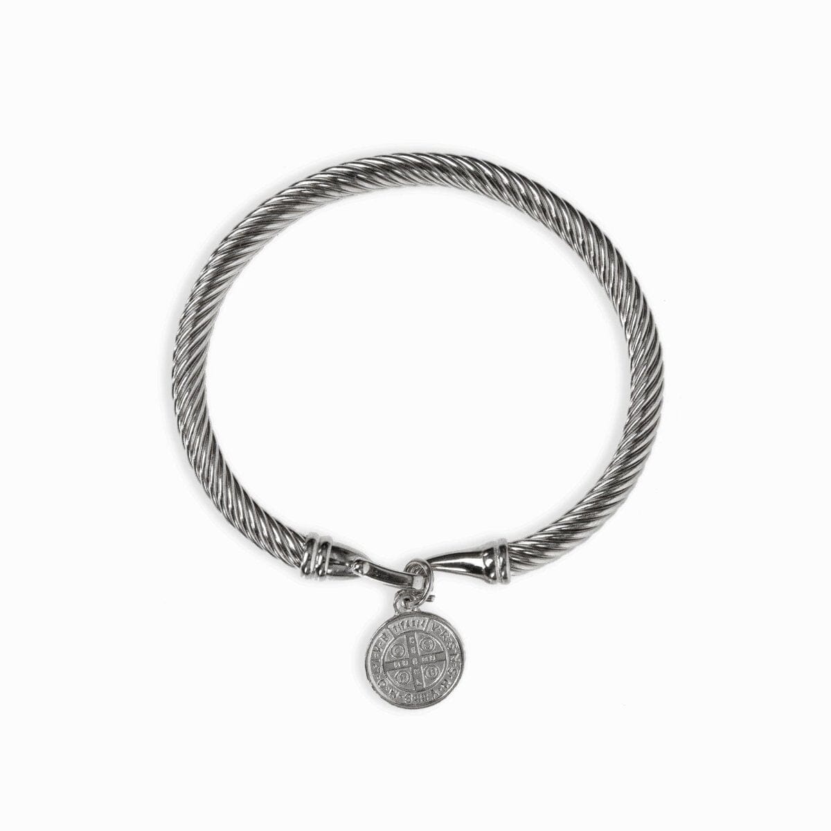 Bracelete Pingente São Bento - Prata Bracelete Pingente São Bento Banhado em Ouro 18K - Prata Minha loja 18cm