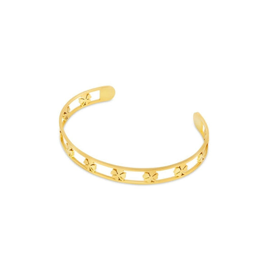 Bracelete Trevo Vazado Banhado em Ouro 18K Bracelete Minha loja Ouro