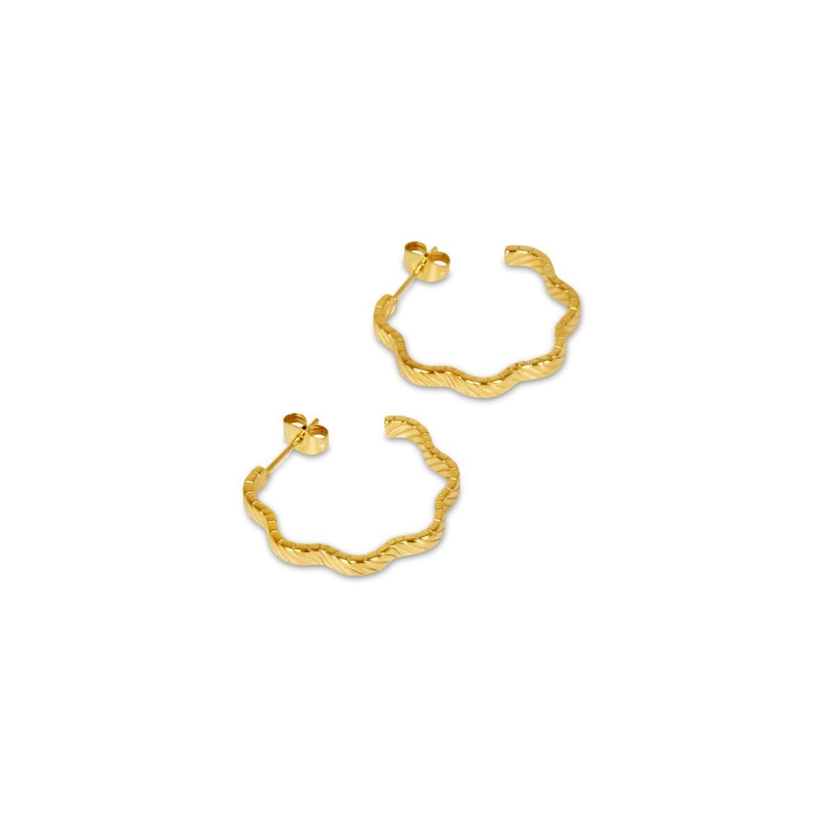 Brinco Argola Wavy Texture Banhado em Ouro 18k Brinco Argola Wavy Texture Banhado em Ouro 18k Minha loja Ouro