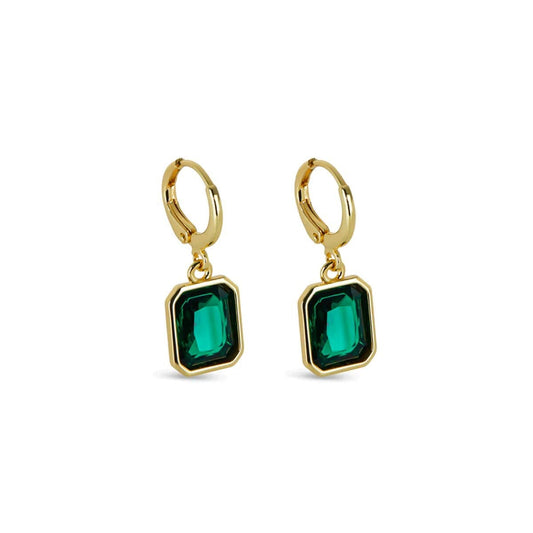 Brinco Argolinha Cristal Verde Banhado em Ouro 18k Brinco Argolinha Cristal Verde Banhado em Ouro 18k Minha loja Ouro