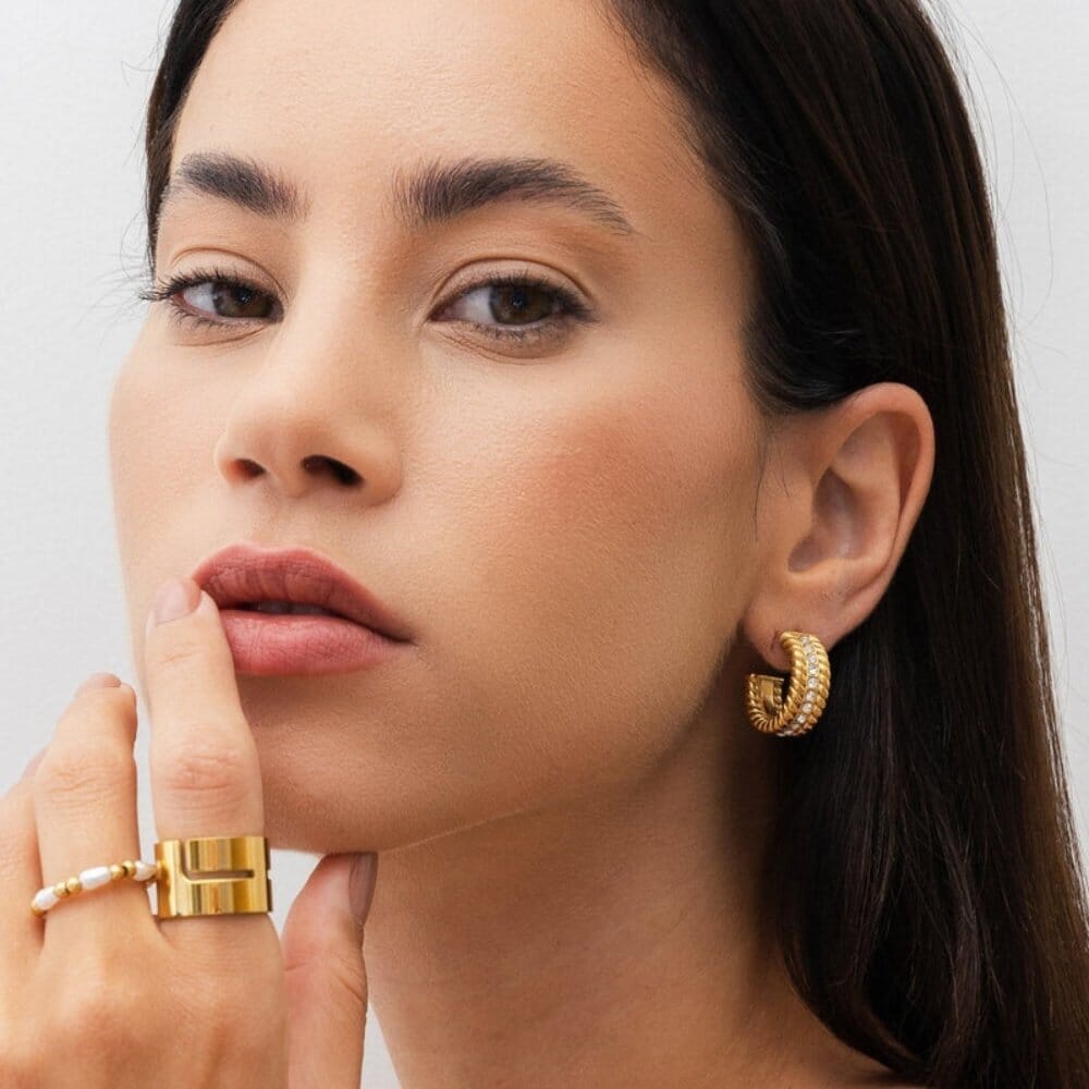 Brinco de Argola Date Banhado em Ouro 18k Brinco de Argola Date Banhado em Ouro 18k Minha loja