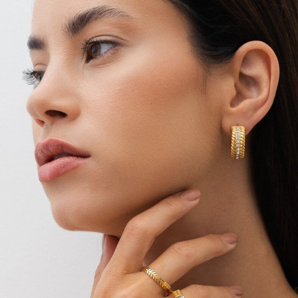 Brinco de Argola Date Banhado em Ouro 18k Brinco de Argola Date Banhado em Ouro 18k Minha loja
