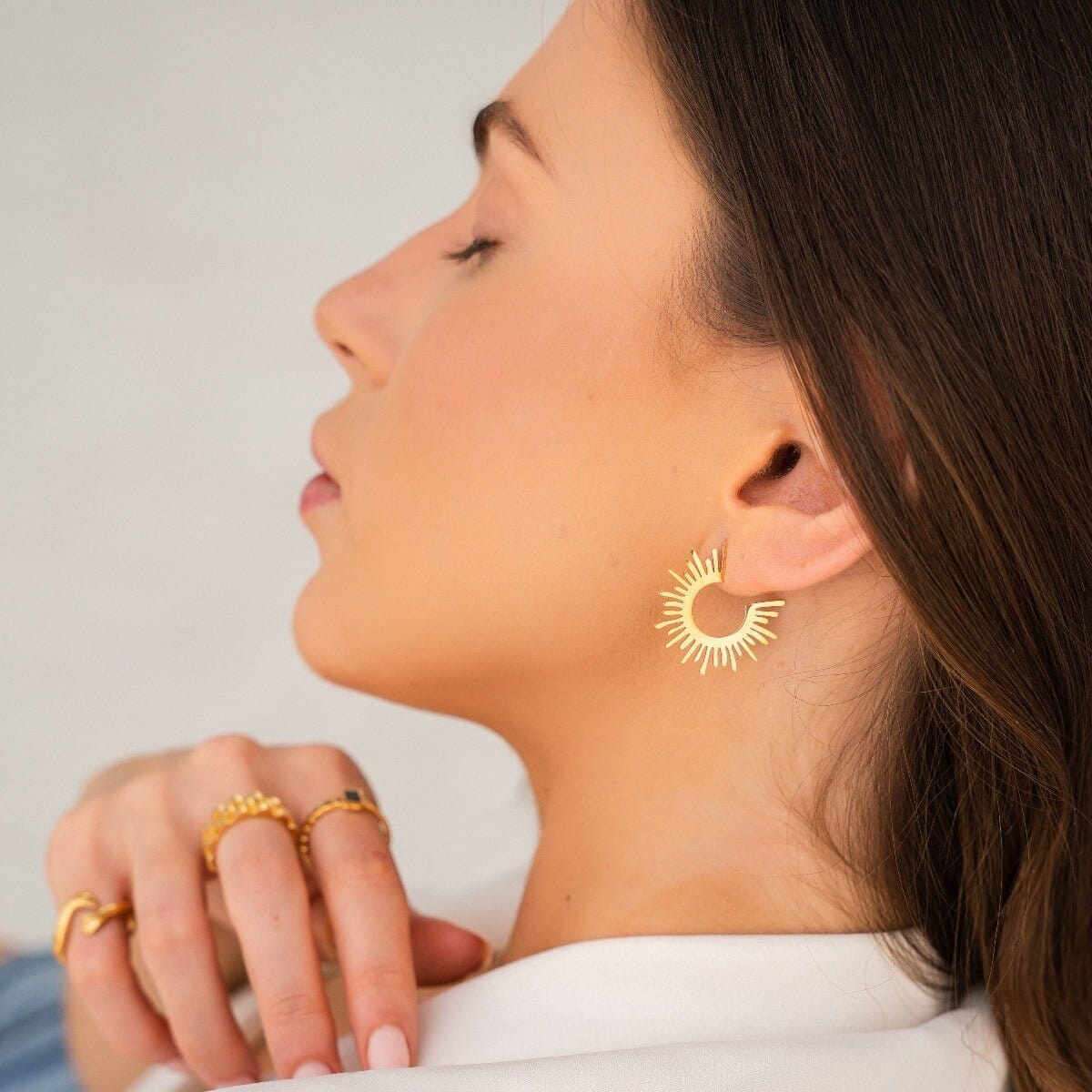 Brinco de Argola Spike Banhado em Ouro 18K Brinco de Argola Spike Banhado em Ouro 18K Minha loja
