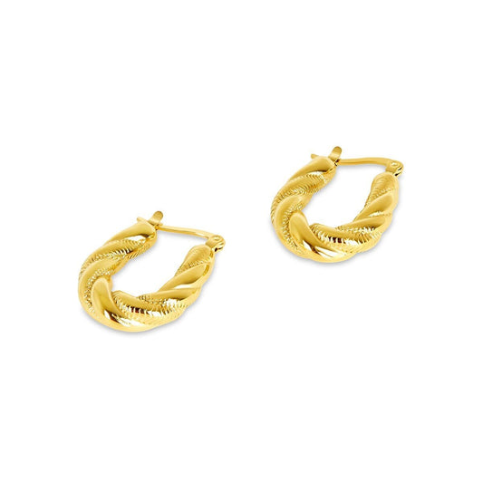 Brinco de Argola Torcido Banhado em Ouro 18K Brinco de Argola Torcido Banhado em Ouro 18K Minha loja Ouro