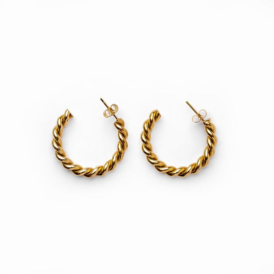 Brinco de Argola Twist Banhado em Ouro 18K Brinco de Argola Twist Banhado em Ouro 18K Minha loja Ouro