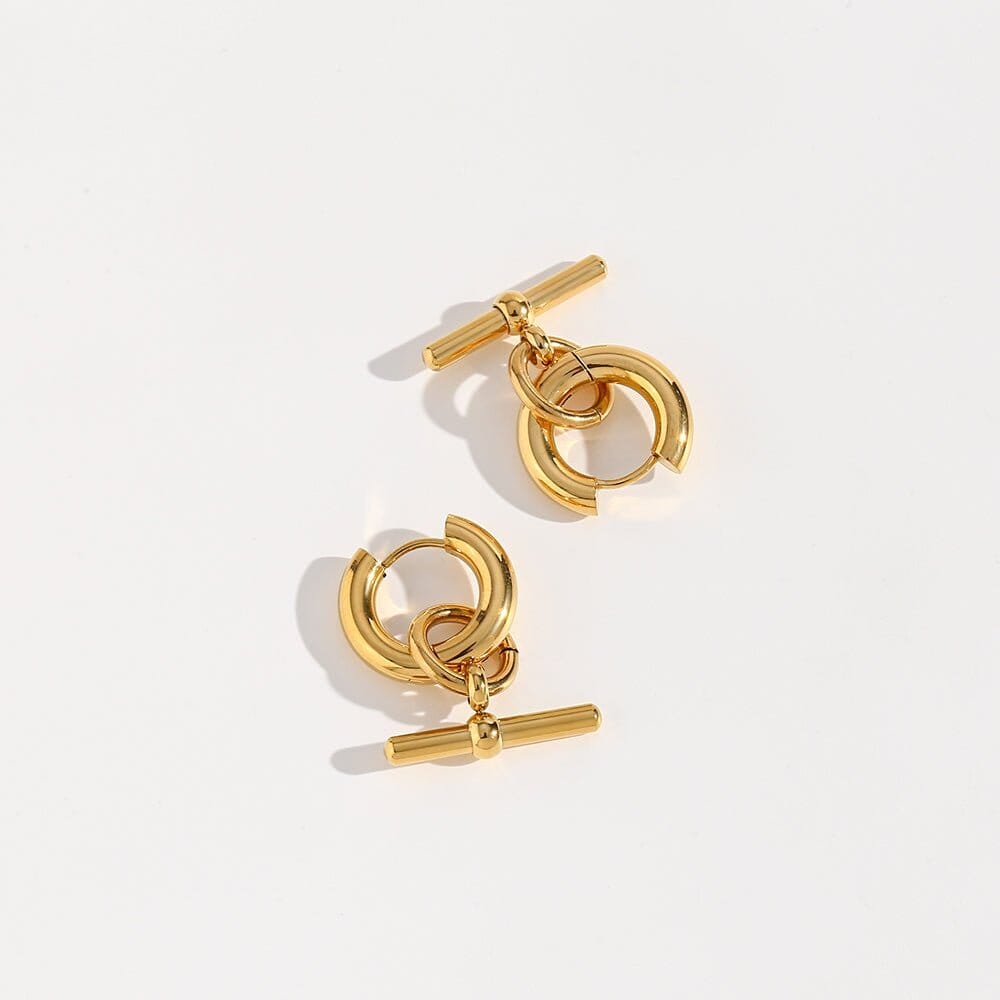 Brinco de Barra em T Banhado em Ouro 18k Brinco de Barra em T Banhado em Ouro 18k Minha loja