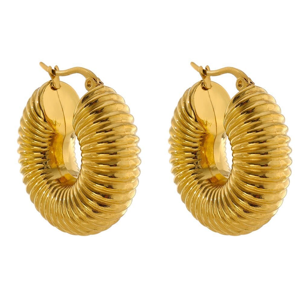 Brincos de Argolas Bold Ziza Banhado em Ouro 18k Brincos de Argolas Bold Ziza Banhado em Ouro 18k Minha loja Ouro