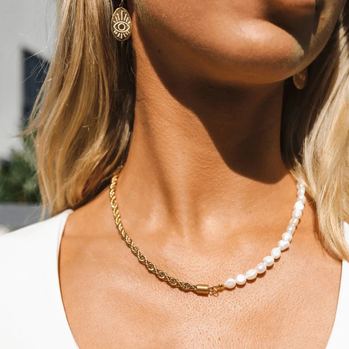 Colar Baiano Com Pérolas Banhado em Ouro 18k Colar Baiano Com Pérolas Banhado em Ouro 18k Minha loja