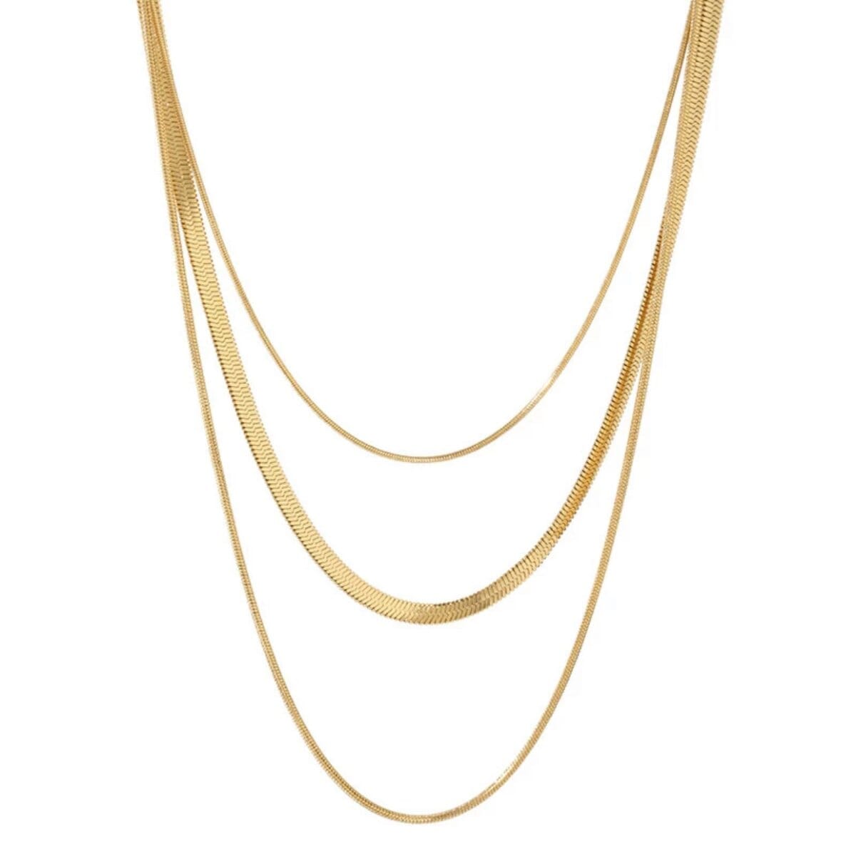 Colar Celina Trio Camadas Malha Banhado em Ouro 18K Colar Celine Trio Camadas Malha Banhado em Ouro 18K Minha loja Ouro
