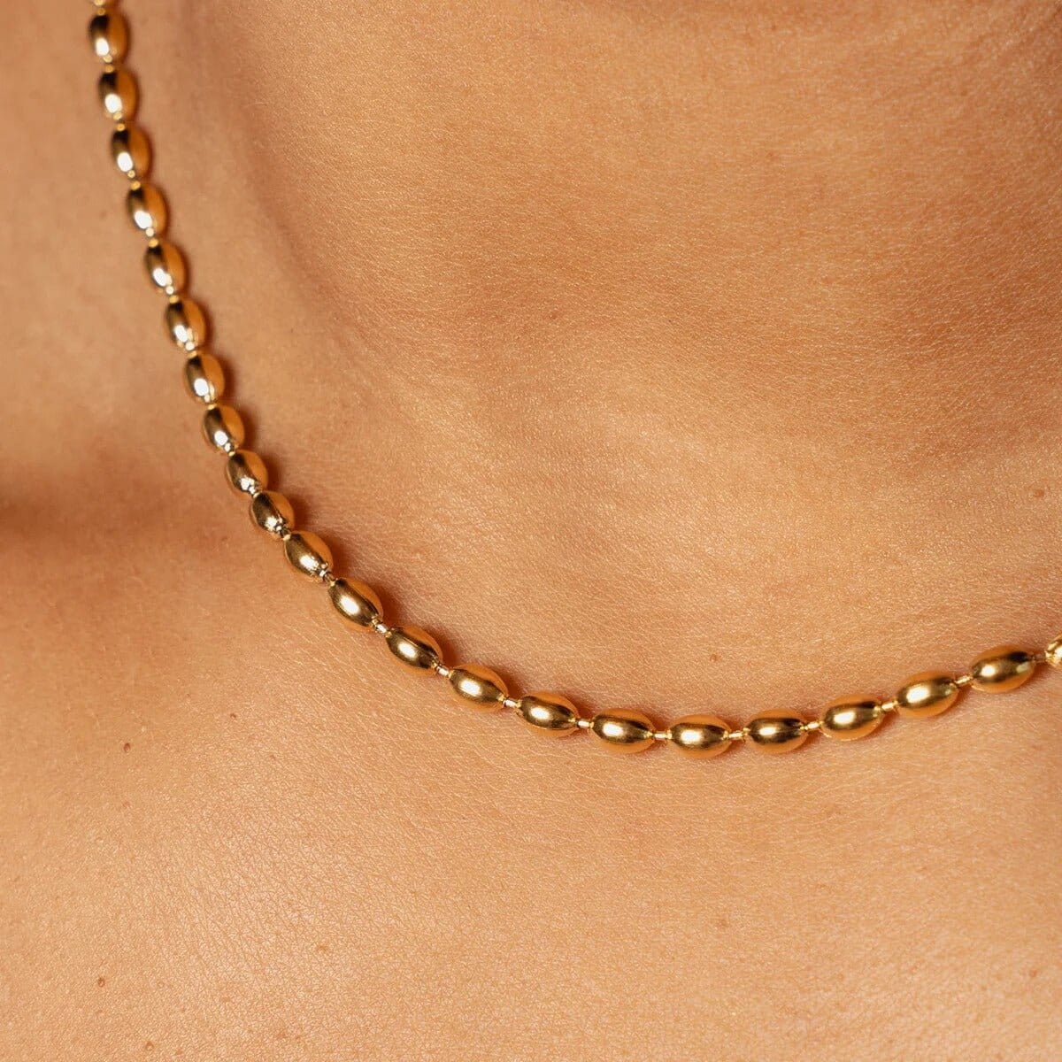 Colar Corrente Esferas Banhado em Ouro 18K Colar Minha loja
