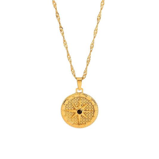 Colar Estrela Rosa dos Ventos Banhado em Ouro 18k Colar Estrela Rosa dos Ventos Banhado em Ouro 18k Minha loja Ouro