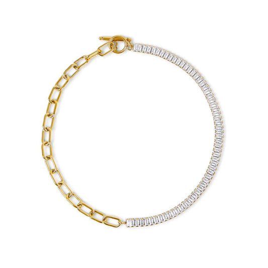Colar Gargantilha Riviera Baguete Banhado em Ouro 18k Colar Gargantilha Riviera Baguete Banhado em Ouro 18 Minha loja Ouro
