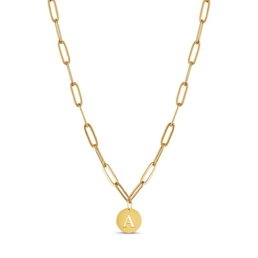 Colar Letra Inicial Clip Chain Banhado em Ouro 18K Colar Letra Inicial Clip Chain Banhado em Ouro 18K Minha loja Ouro A