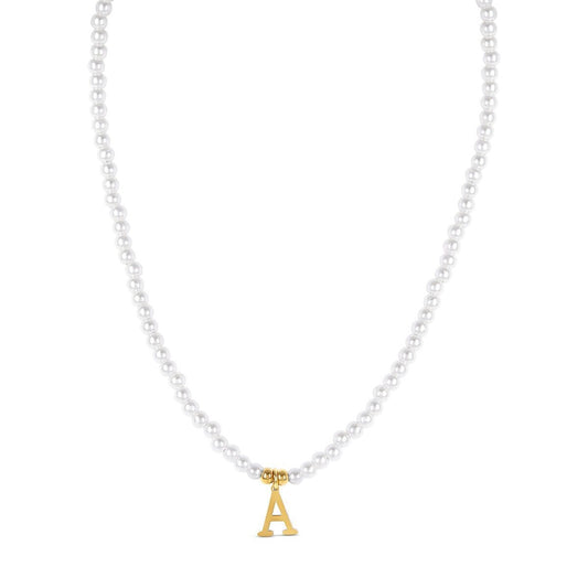 Colar Letra Inicial Pérola Banhado em Ouro 18K Colar Letra Inicial Pérola Banhado em Ouro 18K Minha loja Ouro A