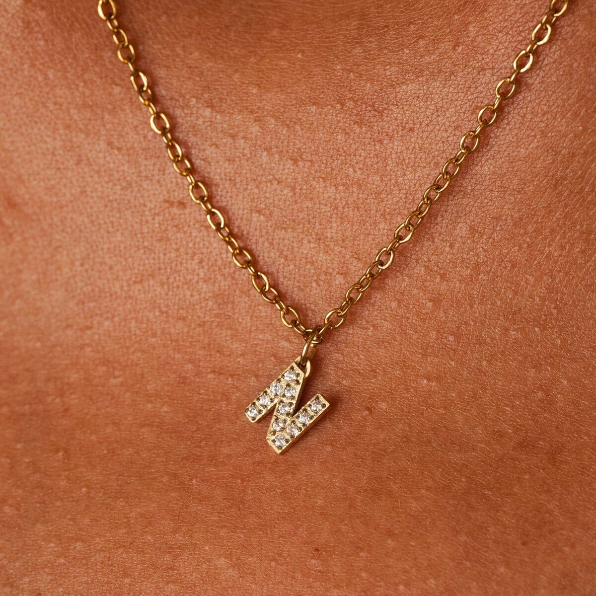 Colar Letra Inicial Stone Banhado em Ouro 18K Colar Letra Inicial Stone Banhado em Ouro 18K Minha loja