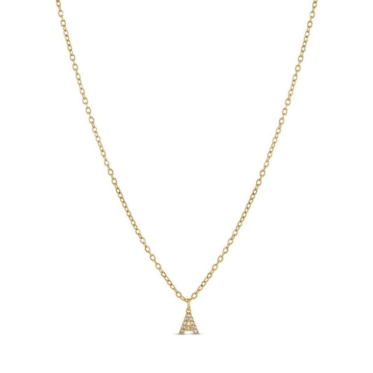 Colar Letra Inicial Stone Banhado em Ouro 18K Colar Letra Inicial Stone Banhado em Ouro 18K Minha loja Ouro A