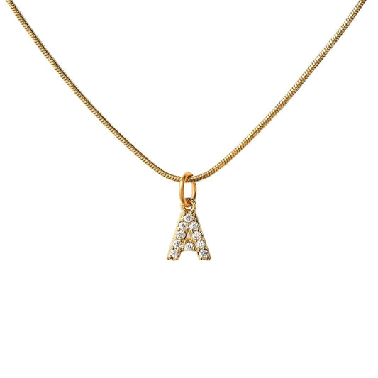 Colar Letra Inicial Zircônia Banhado em Ouro 18K Colar Letra Inicial Zircônia Banhado em Ouro 18K Minha loja Ouro A