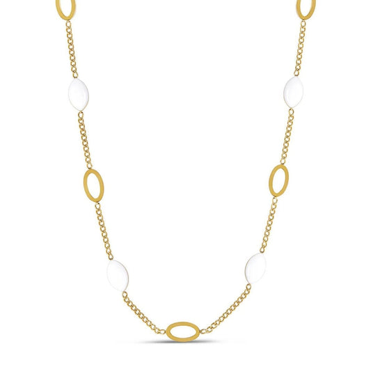 Colar Pingente Oval Angellica Banhado em Ouro 18K Colar Minha loja Ouro