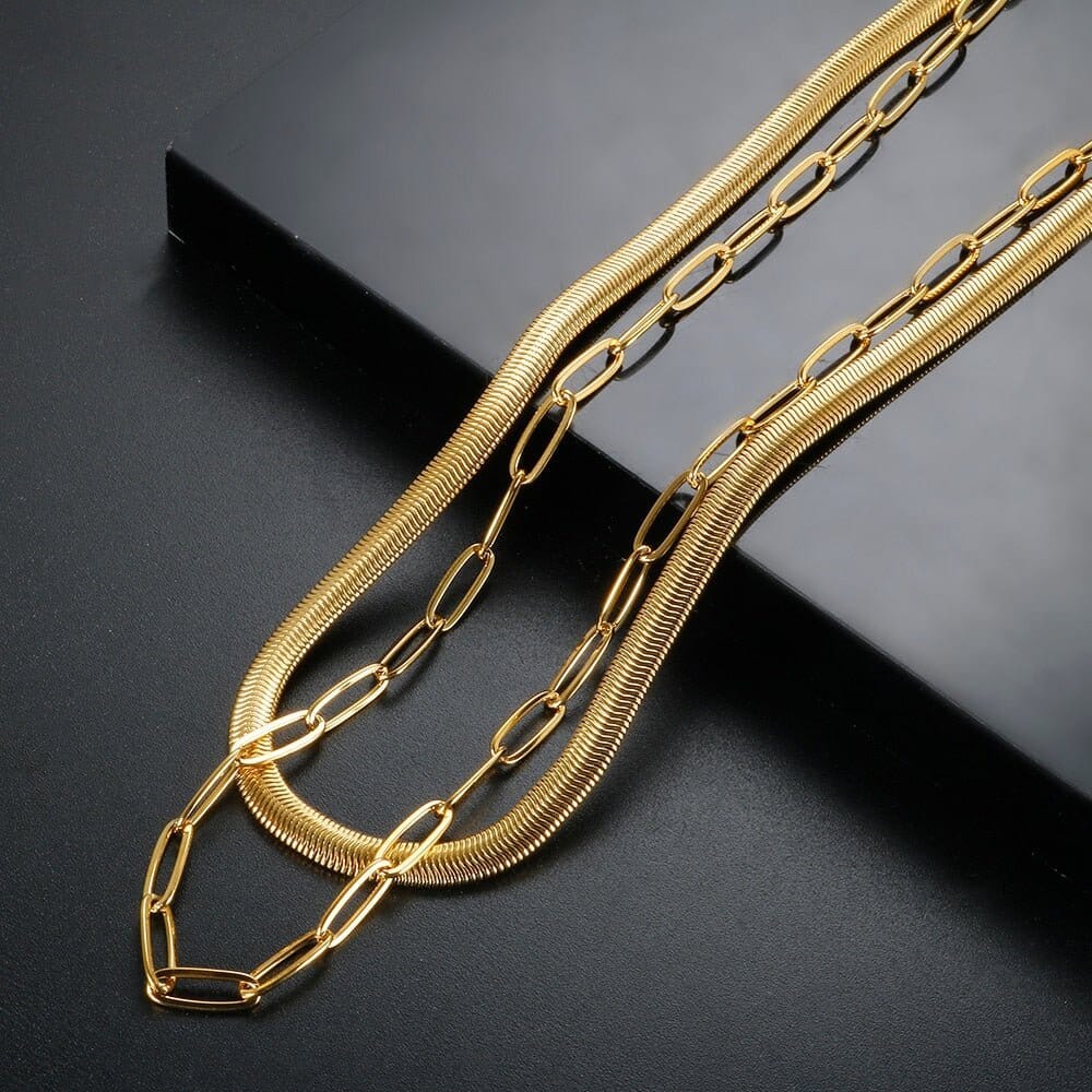 Mix Colar Antonela Banhado em Ouro 18k Mix Colar Antonela Duplo - Ouro Minha loja