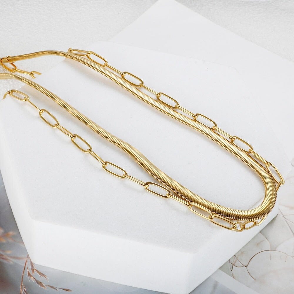 Mix Colar Antonela Banhado em Ouro 18k Mix Colar Antonela Duplo - Ouro Minha loja