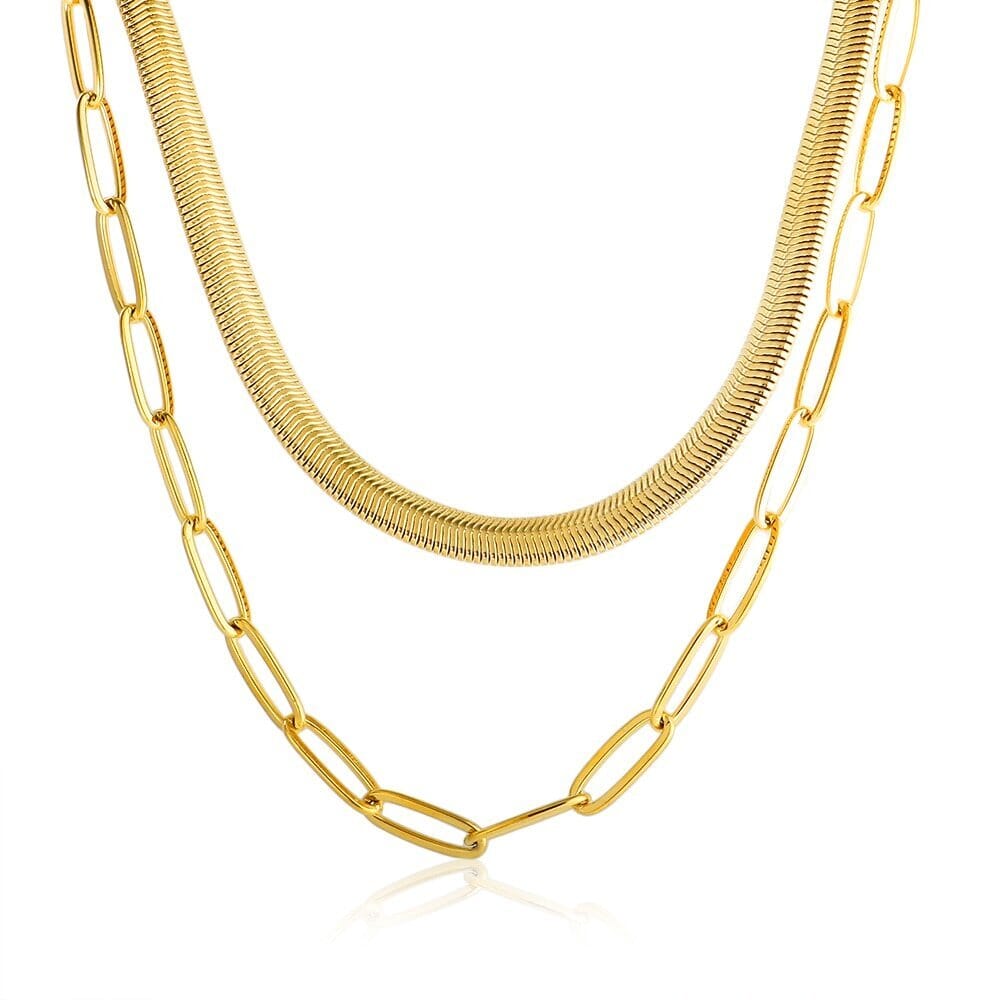 Mix Colar Antonela Banhado em Ouro 18k Mix Colar Antonela Duplo - Ouro Minha loja Ouro