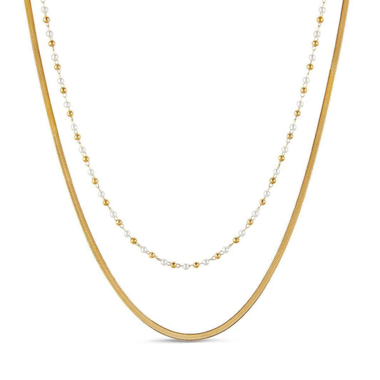 Mix de Colares Pérola Banhado em Ouro 18K Mix de Colar Minha loja Ouro