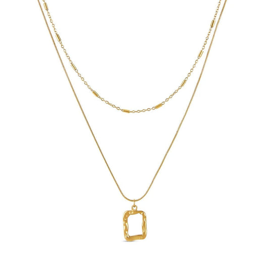Mix de Colares Pingente Abstrato Banhado em Ouro 18K Mix de Colar Minha loja Ouro