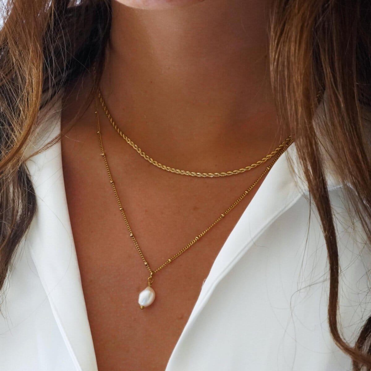 Mix Everyday Colar Duplo Banhado em Ouro 18k Mix Everyday Colar Duplo Banhado em Ouro 18k Minha loja
