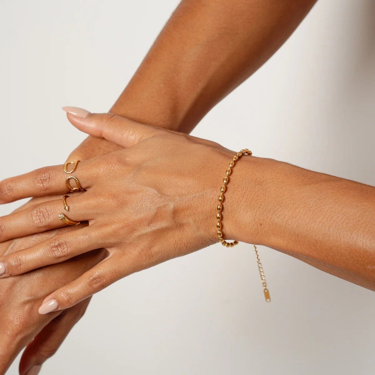 Pulseira Corrente Esferas Banhado em Ouro 18K Pulseira Minha loja