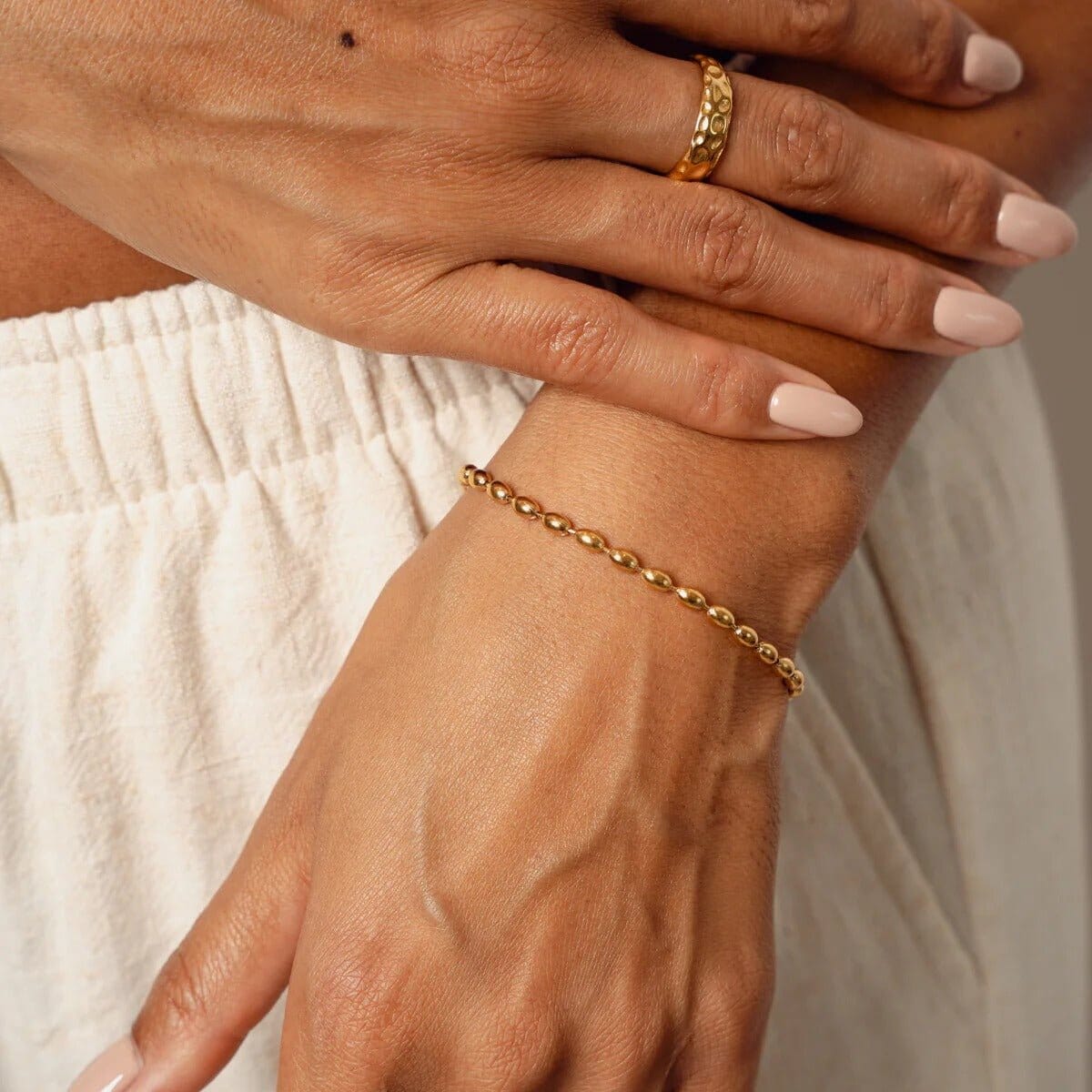 Pulseira Corrente Esferas Banhado em Ouro 18K Pulseira Minha loja