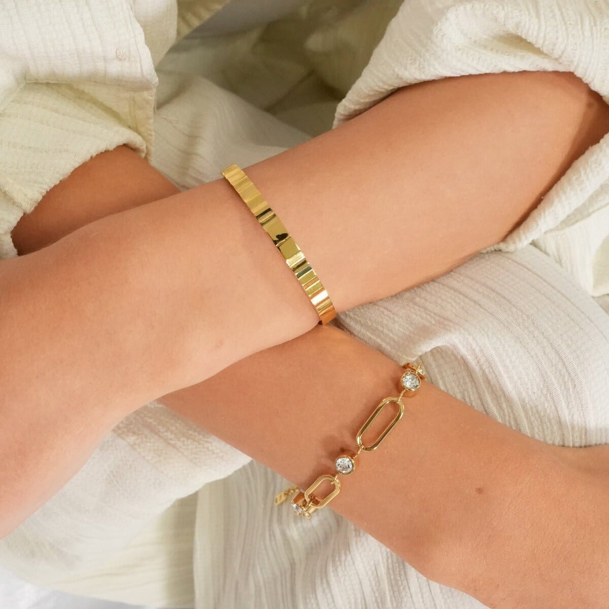 Pulseira Crystal Link Banhada em Ouro 18k Pulseira Crystal Link Banhada em Ouro 18k Minha loja
