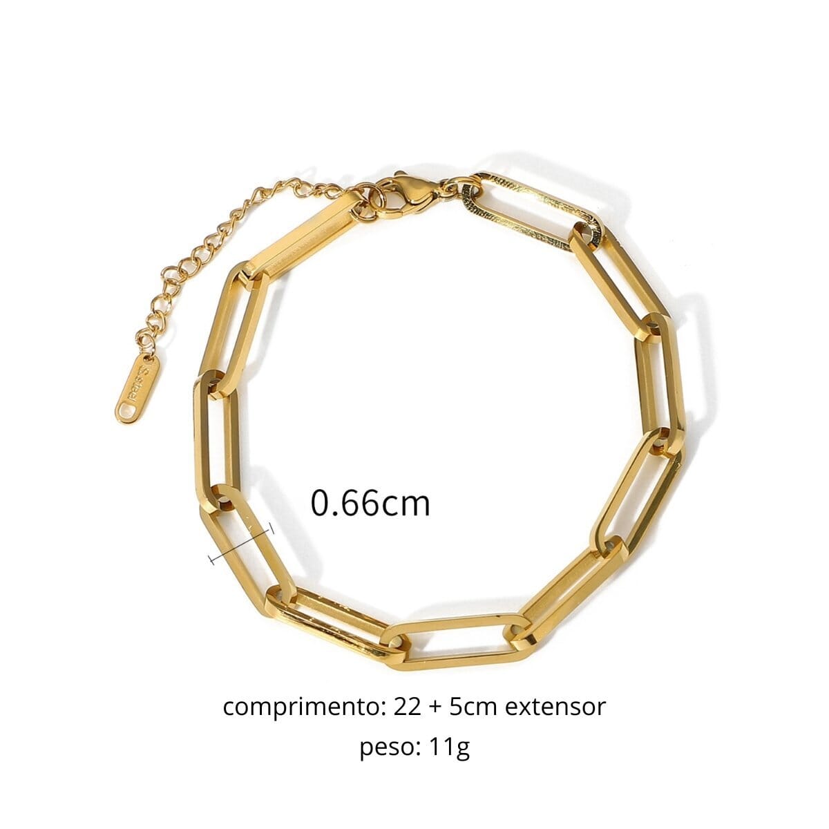 Pulseira Elos Celina Corrente Banhado em Ouro 18K Pulseira Elos Celina Corrente Banhado em Ouro 18K Minha loja