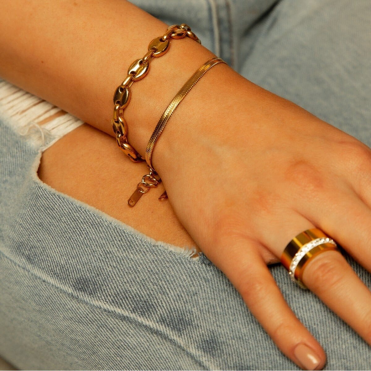Pulseira Malha Banhada em Ouro 18K Pulseira Malha Banhada em Ouro 18K Minha loja